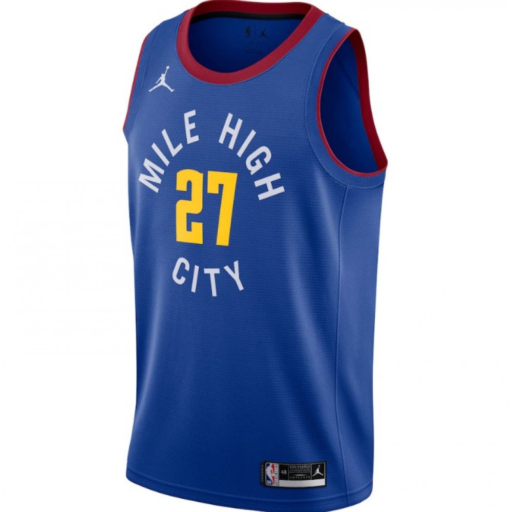Men's Denver Nuggets Jamal Murray #27 Jordan Blue 2020/21 Swingman Jersey - Statement Edition-Pro Kit Vault | Brand New 26/27 Sports Jerseys